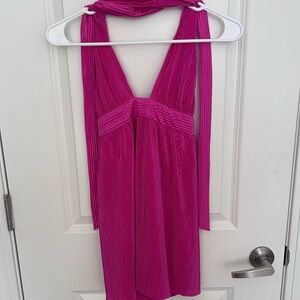 Vibrant Pink Halter Dress